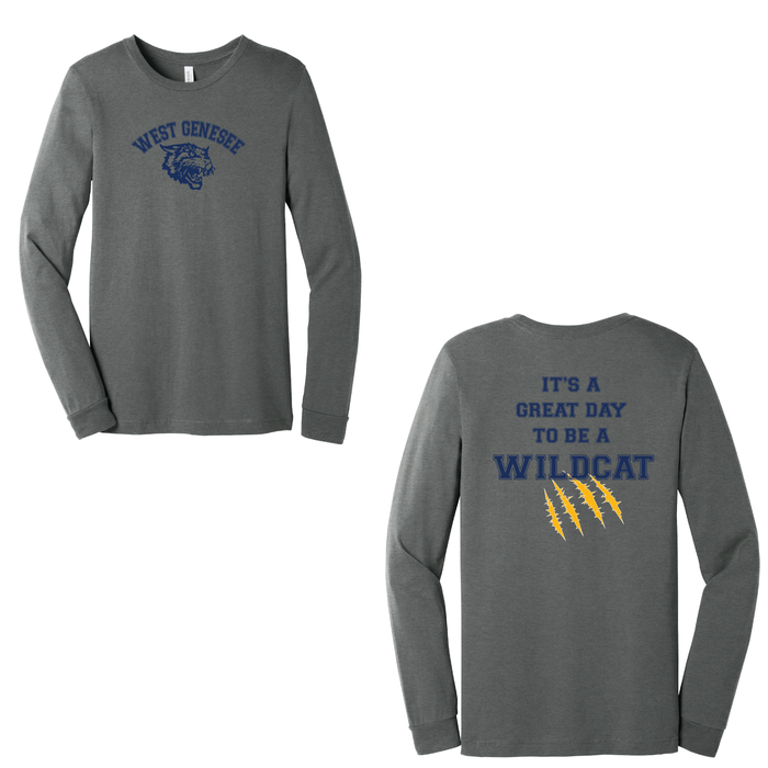West Genesee Wildcats Arch Logo "Great Day Claw Mark" Long Sleeve T-Shirt