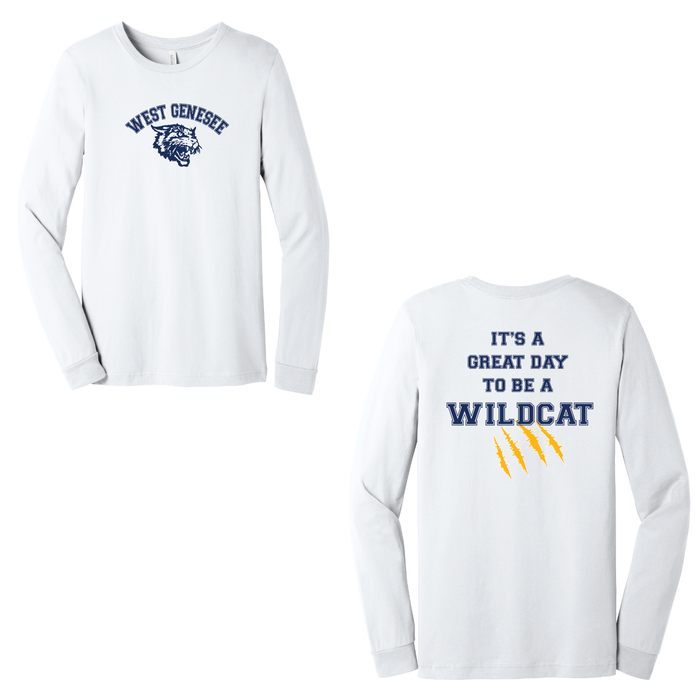 West Genesee Wildcats Arch Logo "Great Day Claw Mark" Long Sleeve T-Shirt