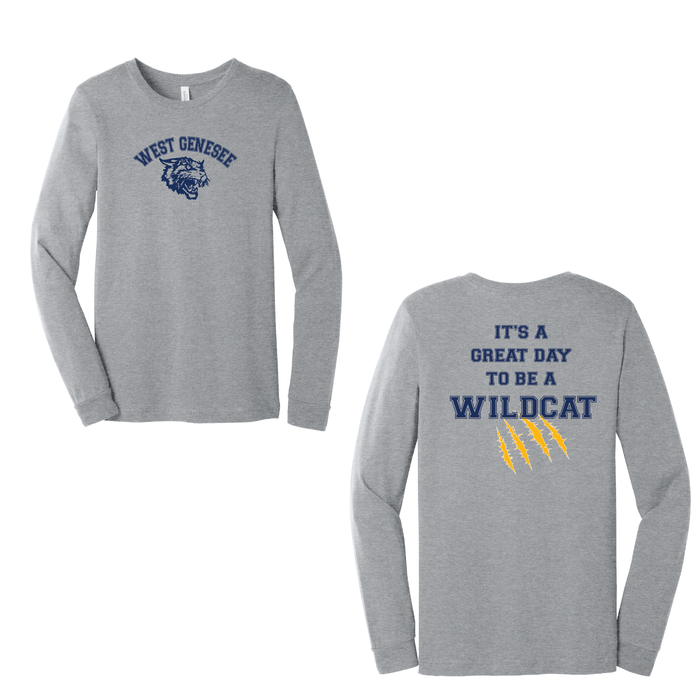 West Genesee Wildcats Arch Logo "Great Day Claw Mark" Long Sleeve T-Shirt