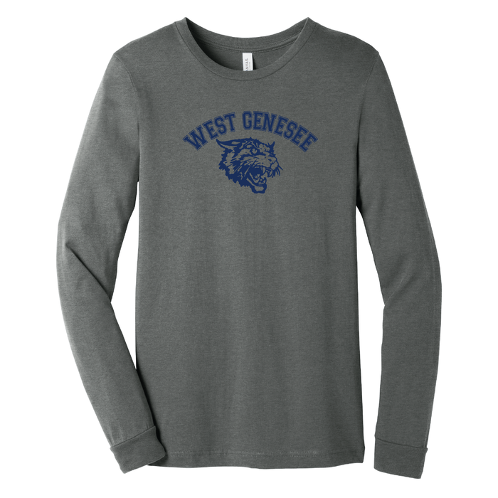 West Genesee Wildcats Arch Logo Mascot Long Sleeve T-Shirt
