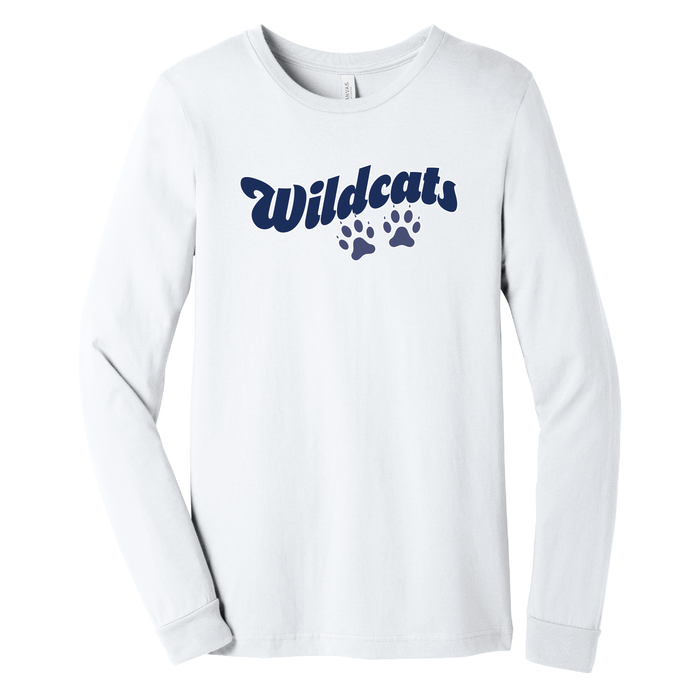 West Genesee Wildcats Paw Prints Script Long Sleeve T-Shirt