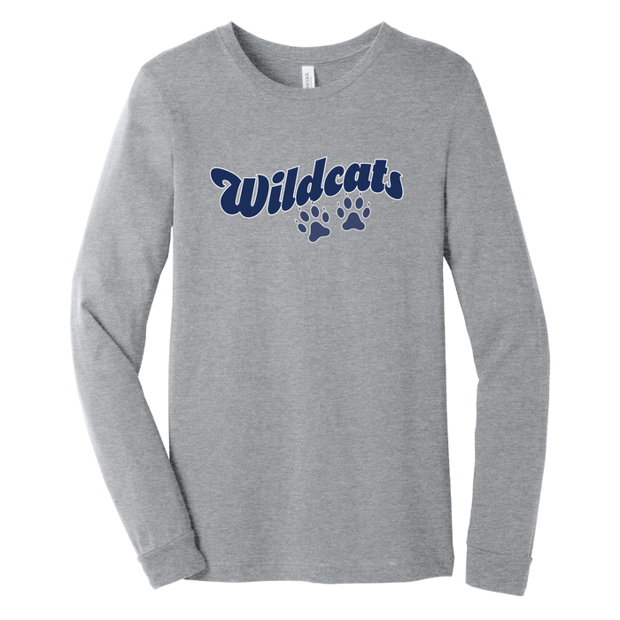 West Genesee Wildcats Paw Prints Script Long Sleeve T-Shirt