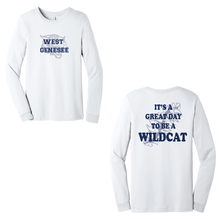 West Genesee Wildcats Shadow Mascot Claw "Great Day" Long Sleeve T-Shirt