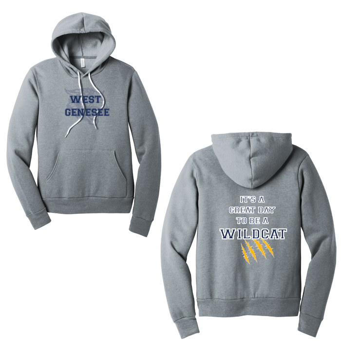 West Genesee Wildcats Shadow Mascot Gold Claw "Great Day" Hoodie