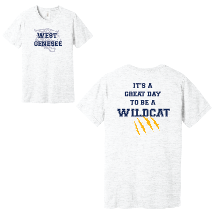 West Genesee Wildcats Shadow Mascot Gold Claw "Great Day" T-Shirt