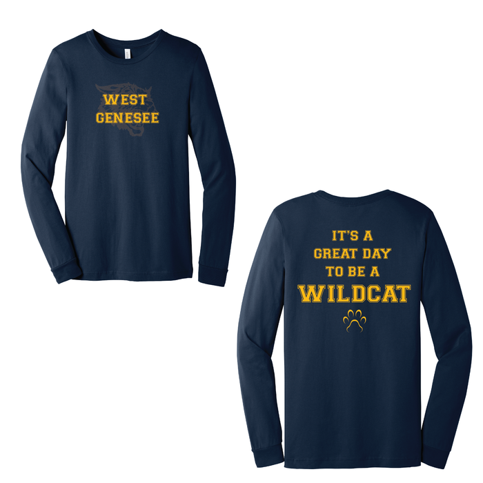 West Genesee Wildcats Shadow Mascot "Great Day Paw" Long Sleeve T-Shirt