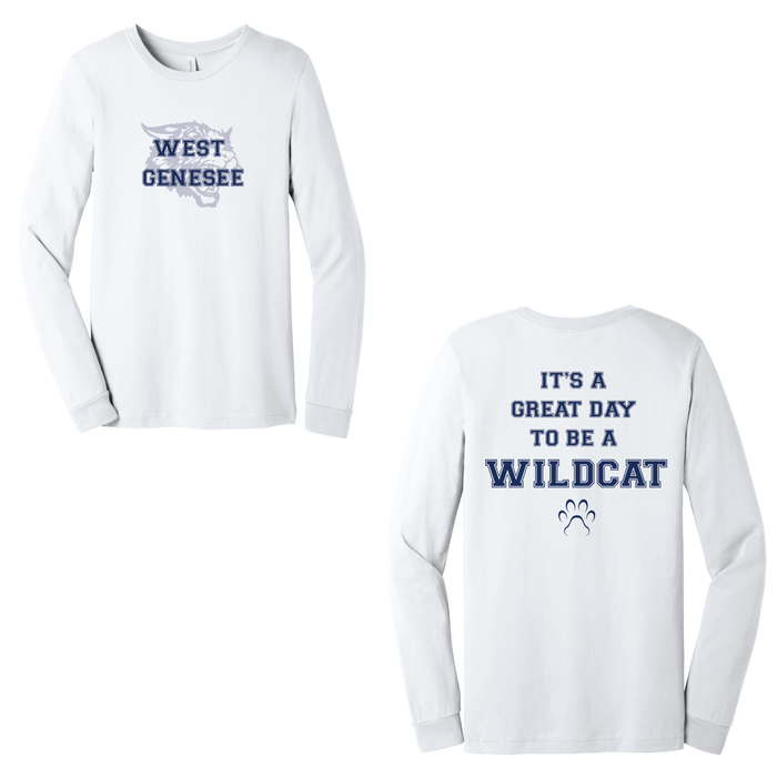 West Genesee Wildcats Shadow Mascot "Great Day Paw" Long Sleeve T-Shirt