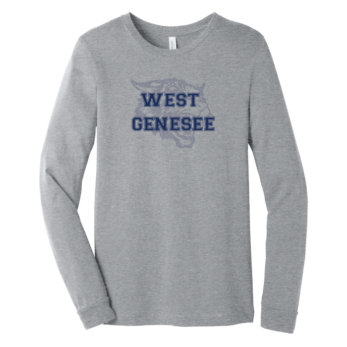West Genesee Wildcats Shadow Mascot Long Sleeve T-Shirt
