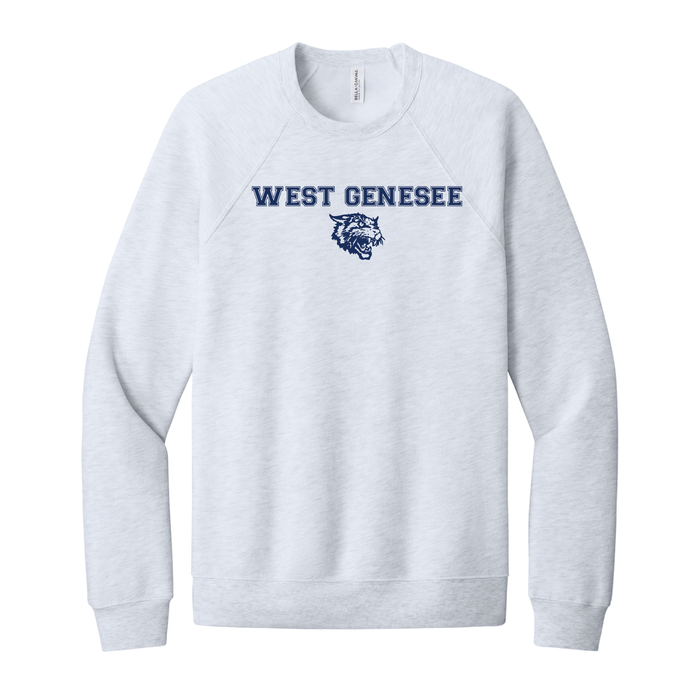 West Genesee Wildcats Text & Mascot Logo Crewneck Sweatshirt