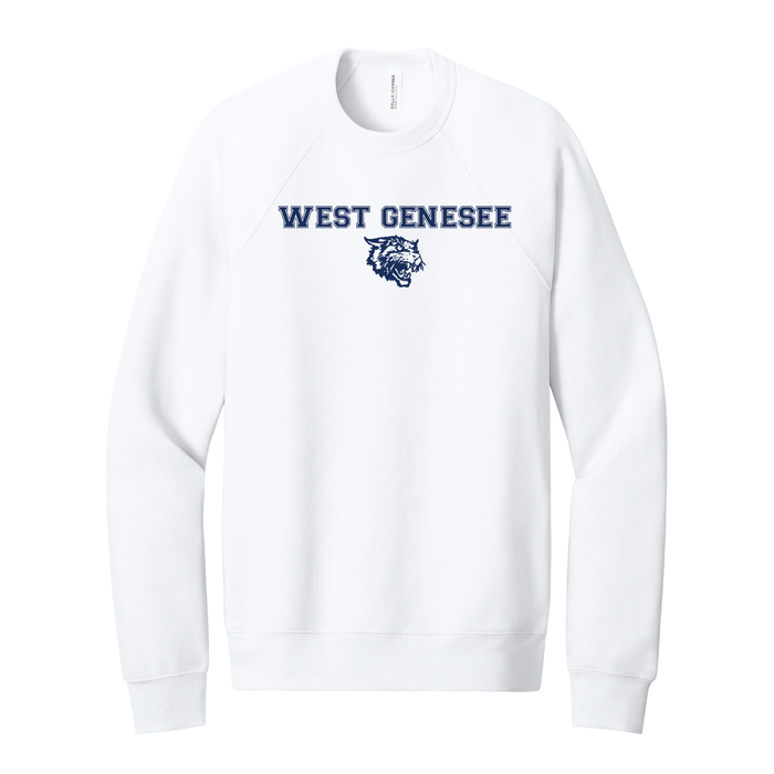 West Genesee Wildcats Text & Mascot Logo Crewneck Sweatshirt