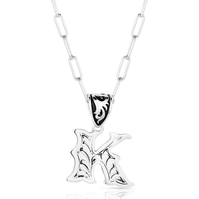 Western Initial K Necklace