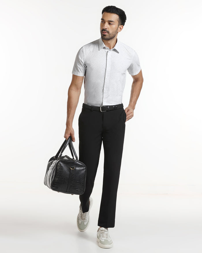 White Half Sleeve TechPro Printed Shirt - Ramtilhs