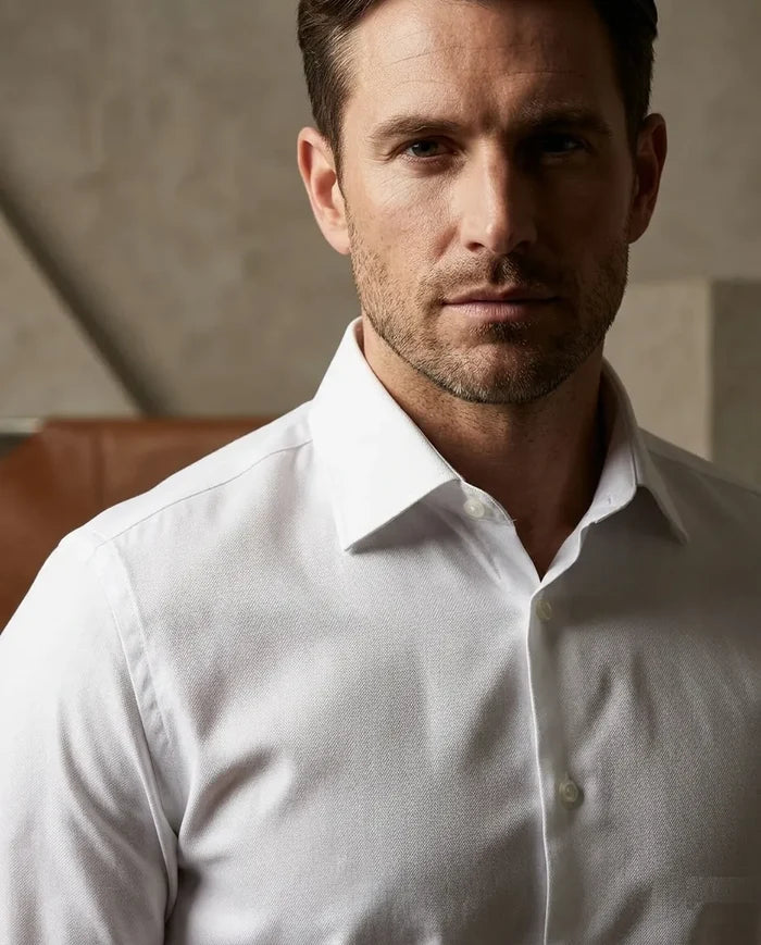 White Non Iron Casual Plain Shirt