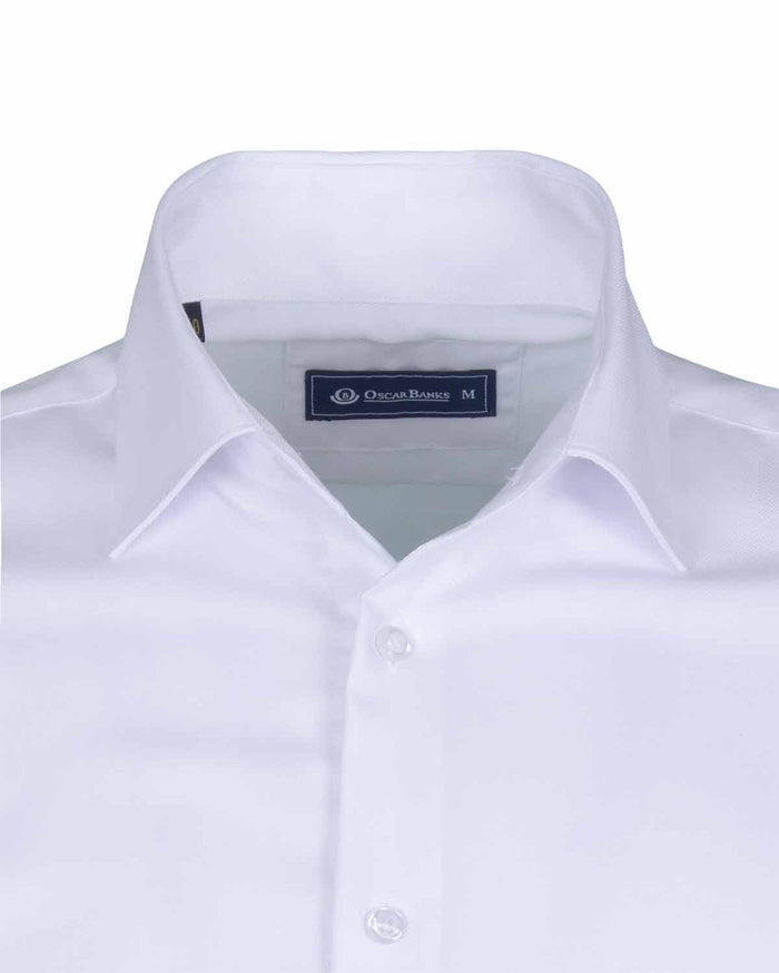 White Non Iron Casual Plain Shirt-Makrom