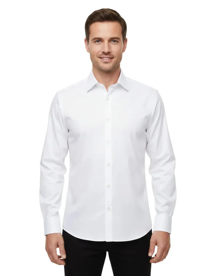 White Non Iron Casual Plain Shirt-Makrom