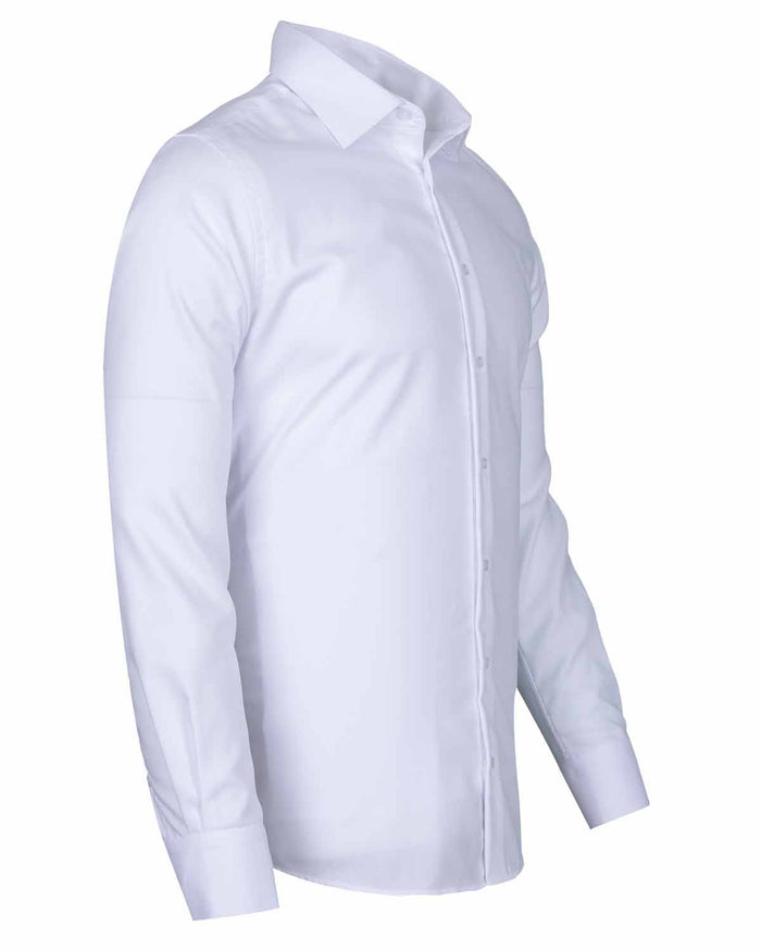 White Non Iron Casual Plain Shirt-Makrom