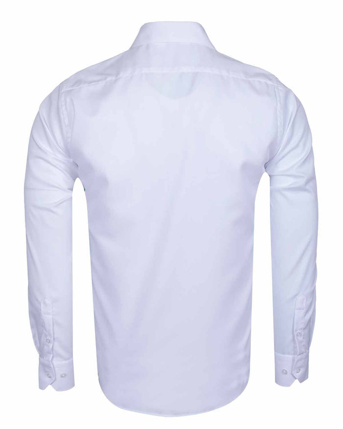 White Non Iron Casual Plain Shirt-Makrom