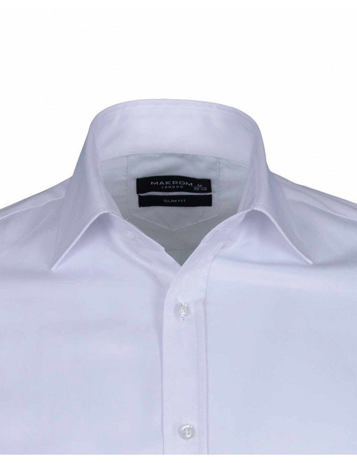 White Plain Double Cuff Shirt-Makrom