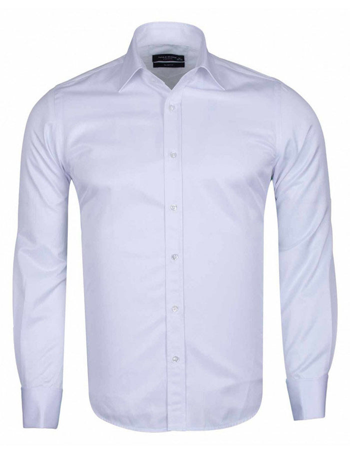 White Plain Double Cuff Shirt-Makrom