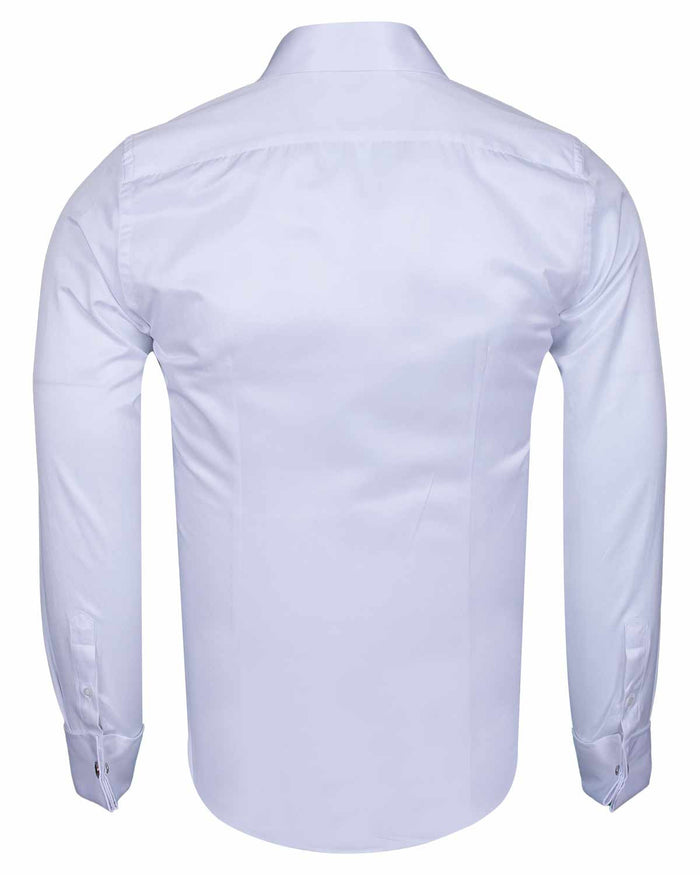 White Plain Double Cuff Shirt-Makrom