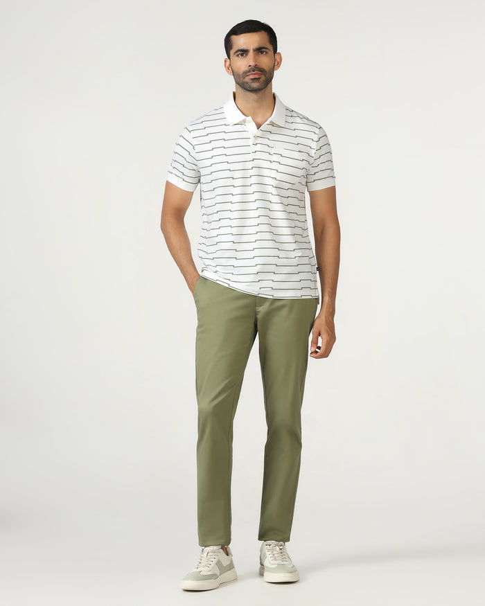 White Printed Polo - Maze