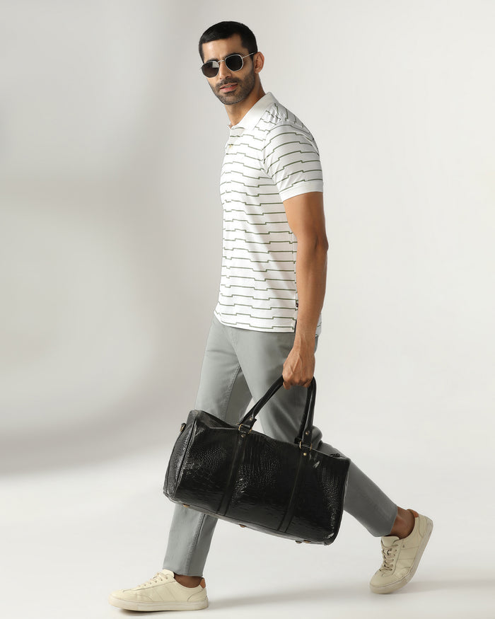 White Printed Polo - Maze