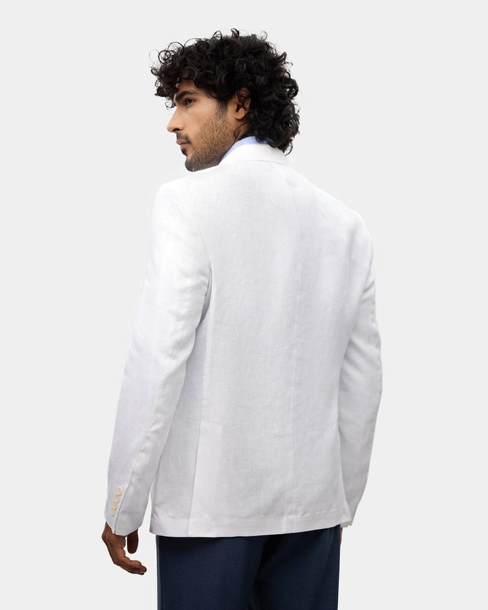 White Solid Blazer - Maddie