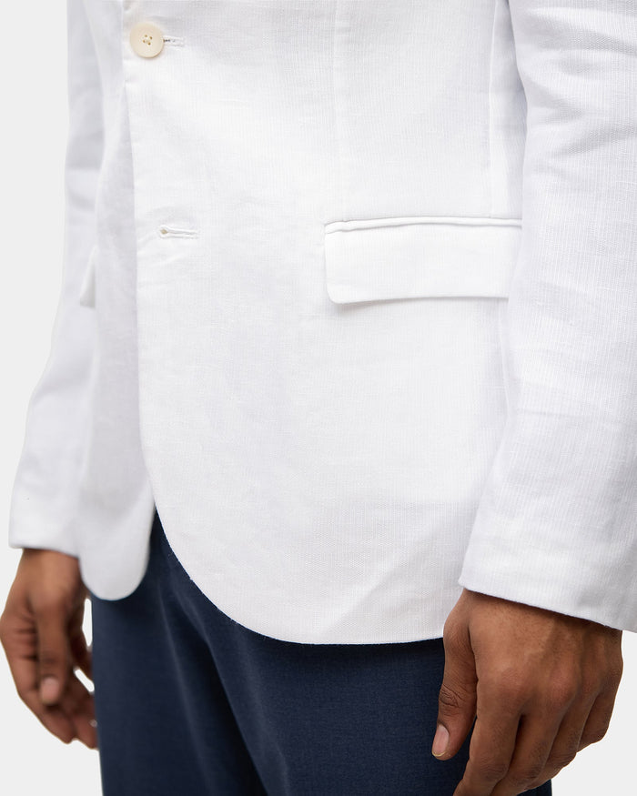 White Solid Blazer - Maddie