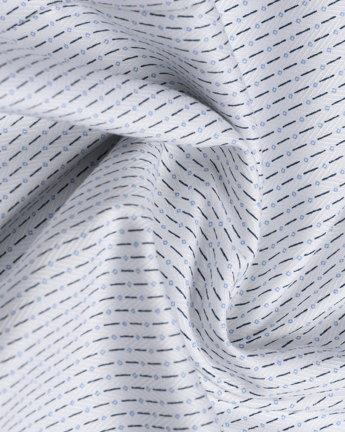 White Non Iron Printed Shirt - Radiant