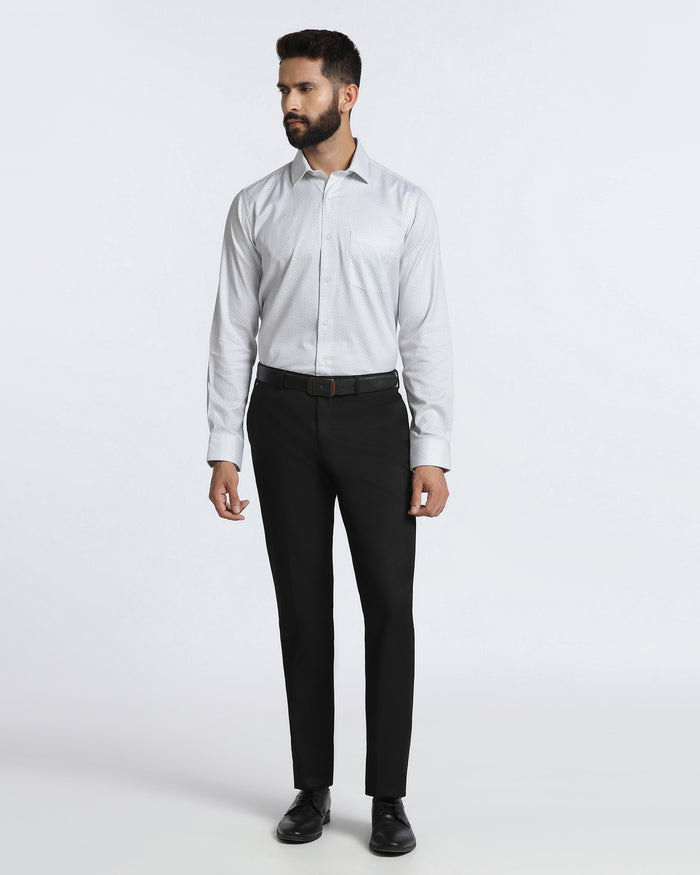 White Non Iron Printed Shirt - Radiant