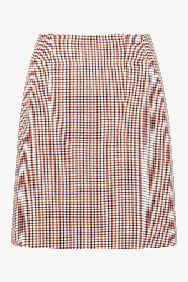 Packshot image of the Whitney Skirt in Stretch Twill in Mini Check | Exclude | Still