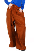 MANCANDY Corduroy Wide Pants in heavyweight mocha corduroy featuring an exaggerated wide-leg silhouette and five-pocket construction.