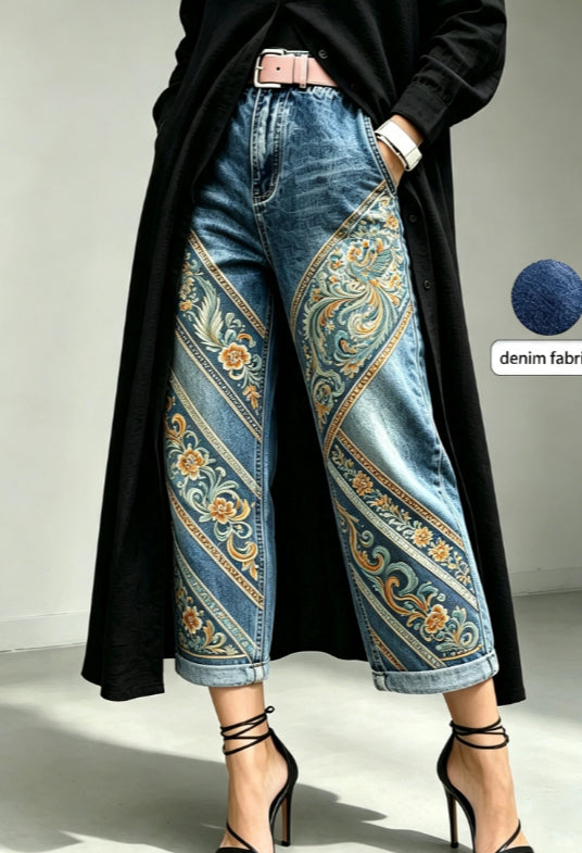 Dark Denim / Blue White Floral / S