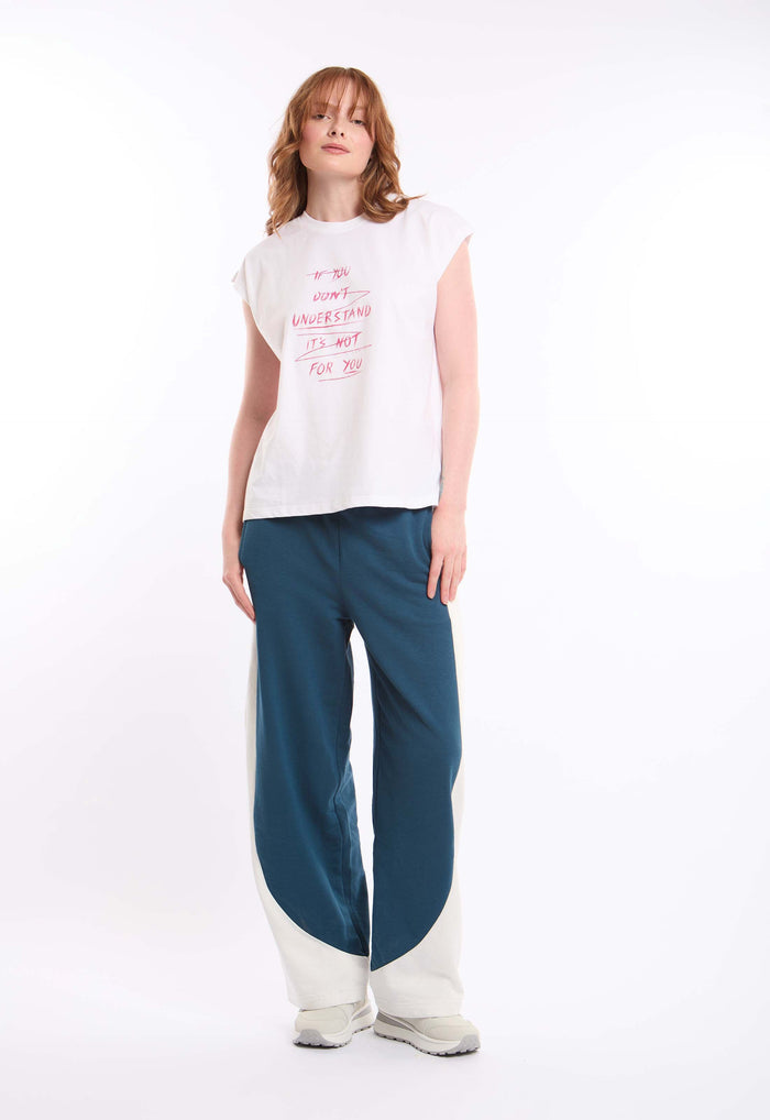 Wide-Leg Pants with Two-Tone Design