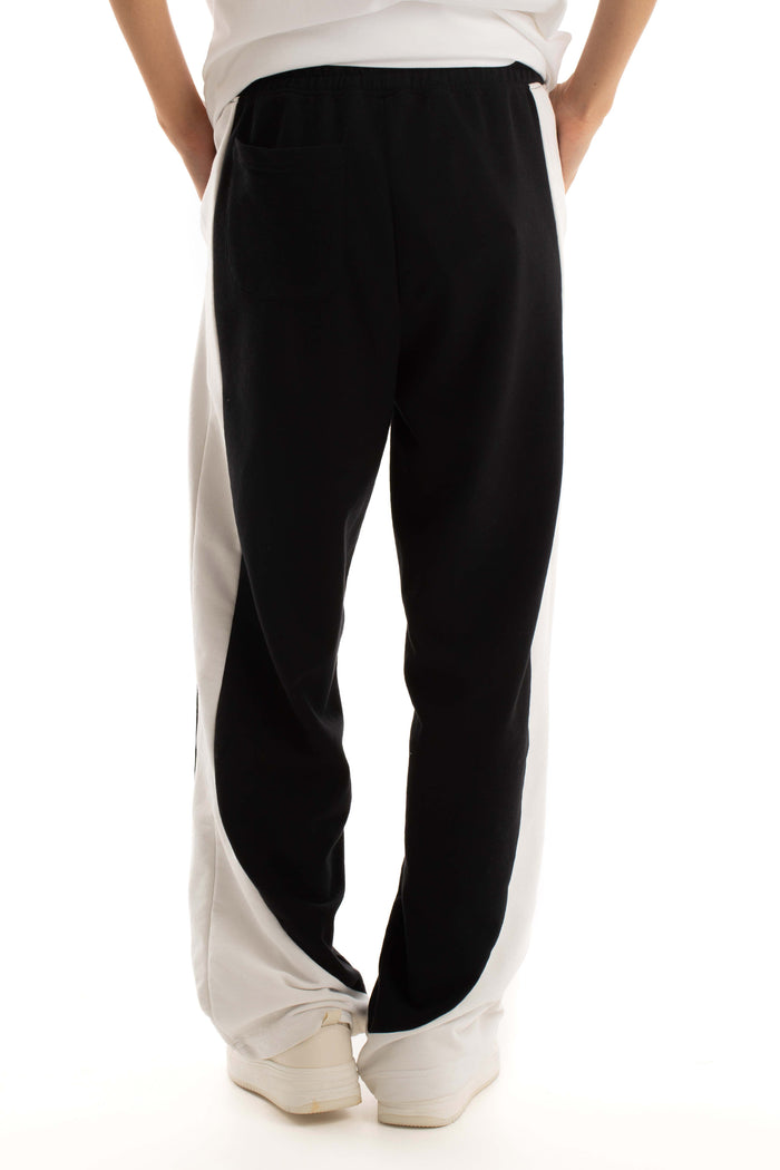 Wide-Leg Pants with Two-Tone Design