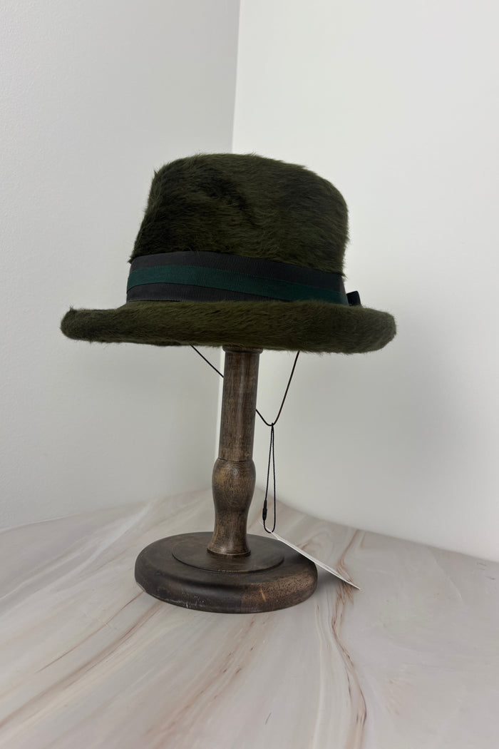 William Beale Green Faux Fur Top Hat
