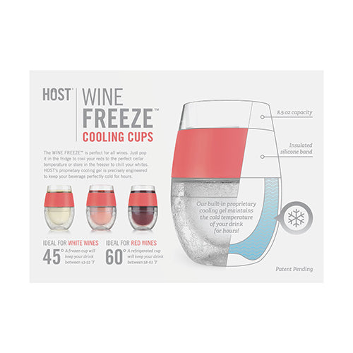Wine FREEZE™ Cooling Cups in Coral (set of 2) by - foxberryparkproducts