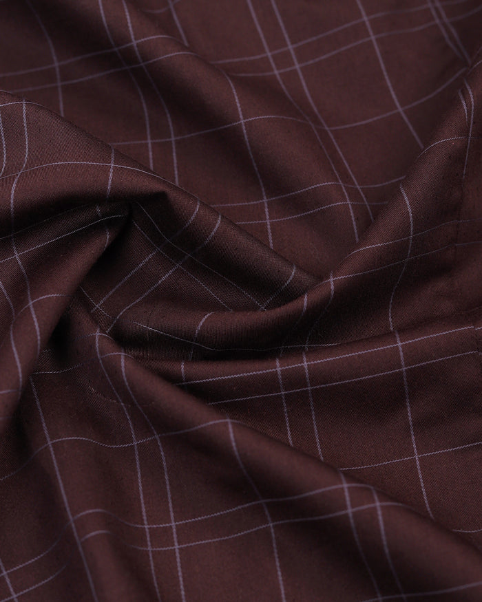 Wine Red Check Shirt - Axton