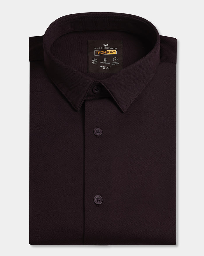 Wine Techpro Stripe Shirt - Keish