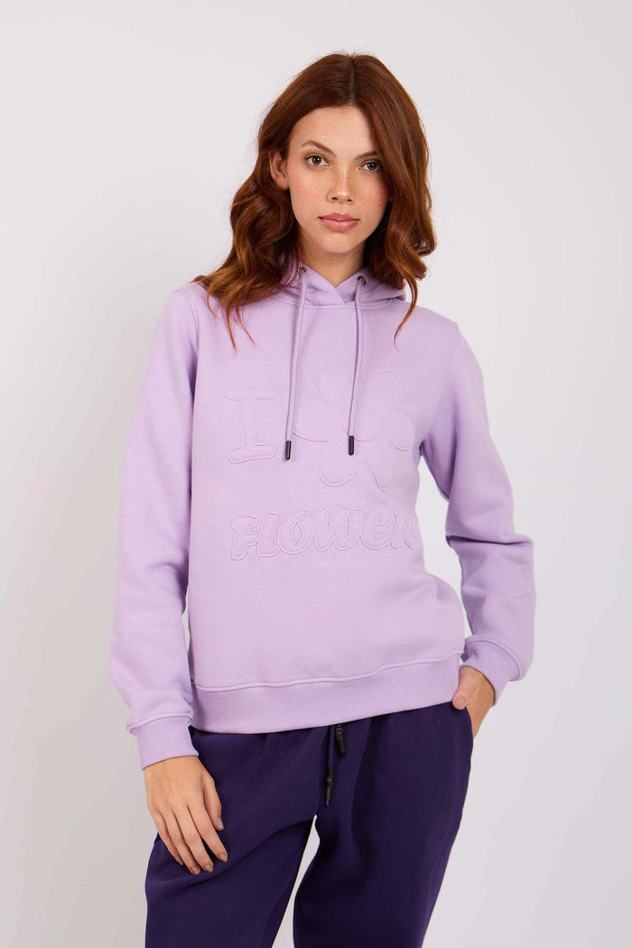 Women Sweat Shirt Regular Fit Hoodie With purple