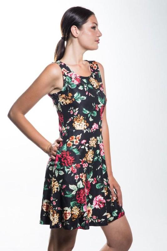 Women's Aster Pocket Black Floral Fashion Dress - foxberryparkproducts