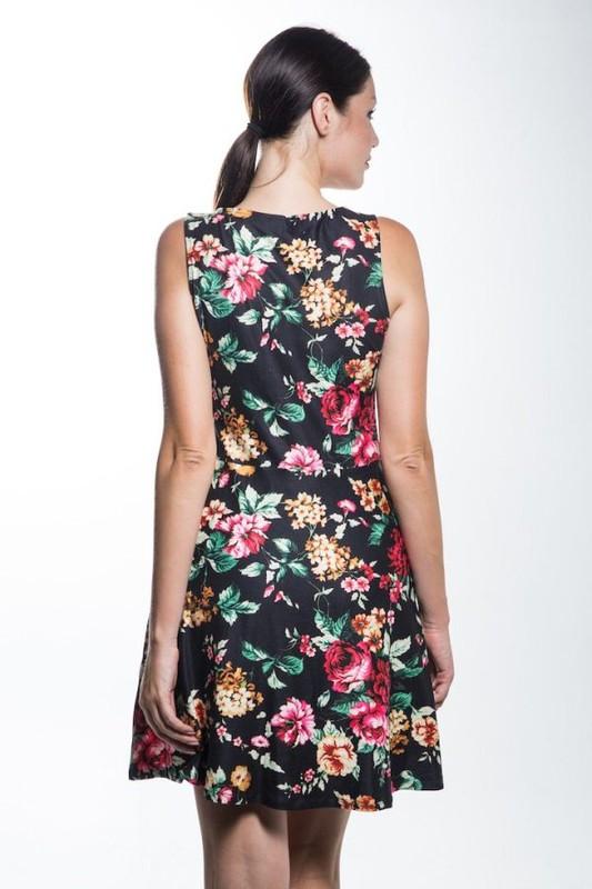 Women's Aster Pocket Black Floral Fashion Dress - foxberryparkproducts