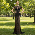 Women's Capped Sleeve Formal Dresses Evening Gowns - Rosymae