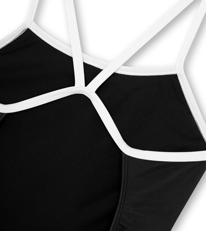 women's open back big logo/black - deboer swim