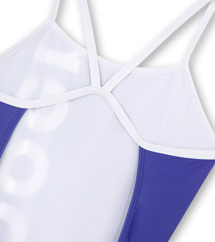 women's open back big logo/iris - deboer swim