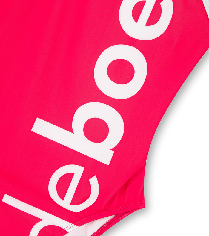women's open back big logo/ruby - deboer swim