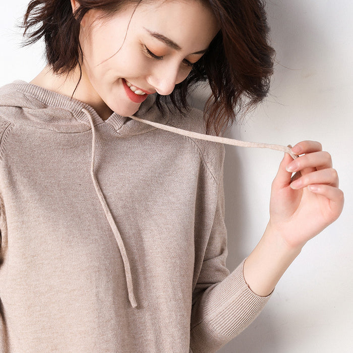 Women's sweaters thin section loose sweater hooded sweater - foxberryparkproducts
