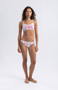 women's two piece ripple buffalo check/pink - deboer swim