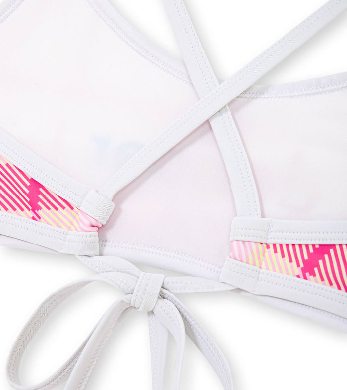women's two piece ripple plaid/pink - deboer swim