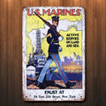 WWI US Marines Metal Sign
